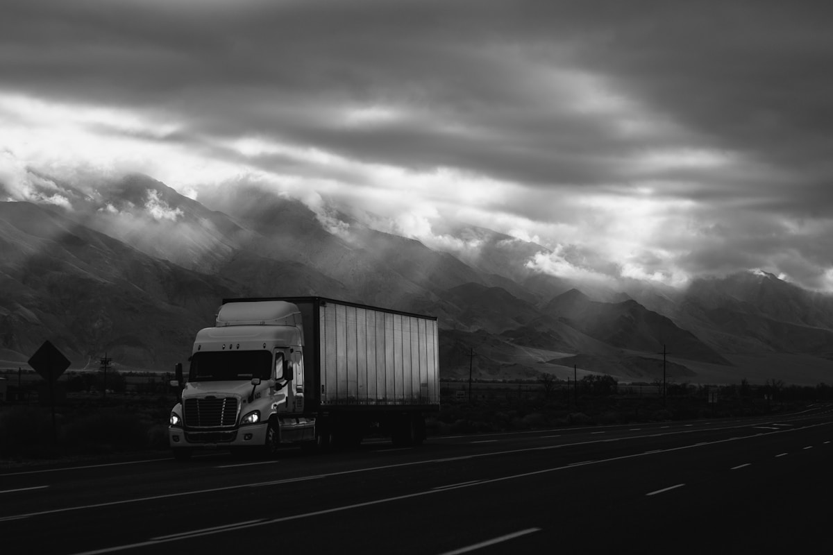 Palletized freight staged in the TMR TRUCKING LLC yard
